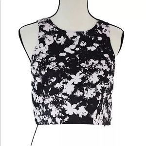 Parker Sleeveless Crop Top Black/pink Sz S